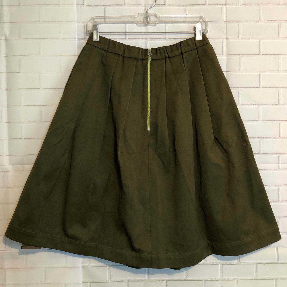 Mira Mikati Green Embroidered Scout Patches Pockets Elastic Waist Lined Skirt 4 - Picture 2 of 16